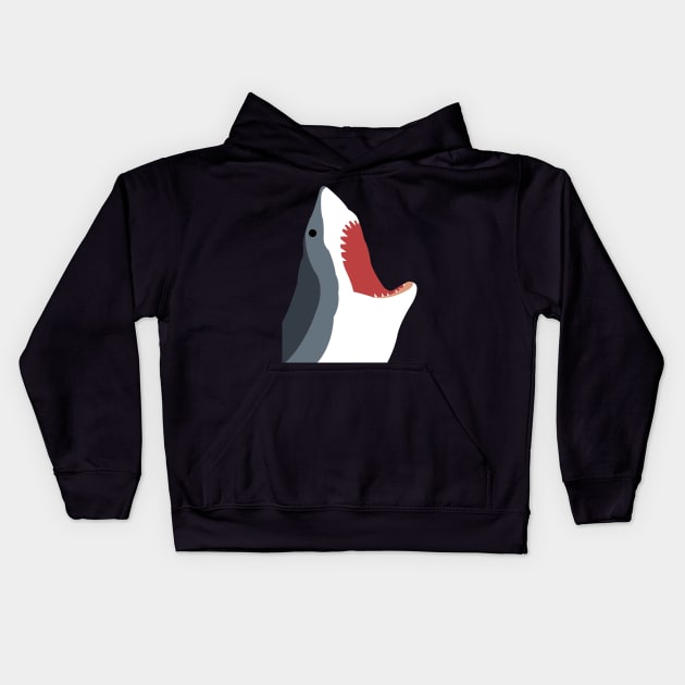 Close Up Shark Face Graphic Mouth Open Wide With Teeth Kids Hoodie by FlashMac